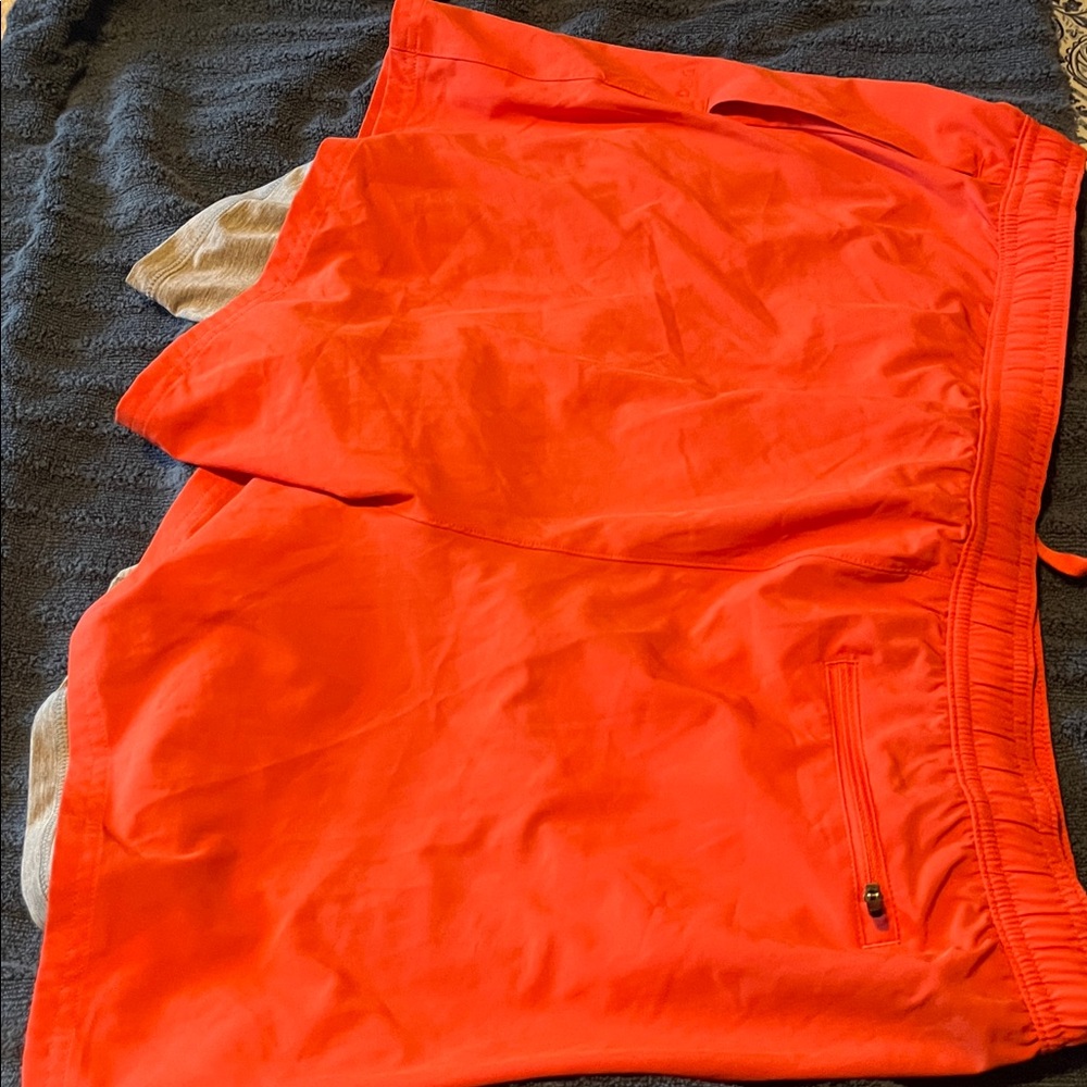 DSG Bright Orange Men's Athletic Shorts with Bike Shorts